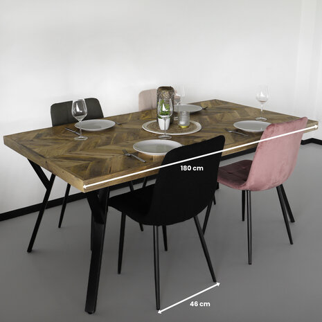 Lizzely Garden & Living Eettafel visgraat Danae 180x100cm tafel rechthoekig duurzaam mangohout mango eetkamertafel Lizzely Garden & Living Eettafel visgraat Danae 180x100cm tafel rechthoekig duurzaam mangohout mango eetkamertafel