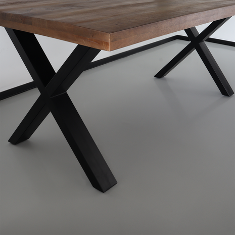 Lizzely Garden & Living Eettafel rechthoek Xavier 200cm duurzaam mangohout tafel met X-poot mango eetkamertafel rechthoekig