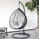 Lizzely Garden & Living Egg hangstoel zwart roundabout ei stoel hang Lizzely Garden & Living Egg hangstoel zwart roundabout ei stoel hang