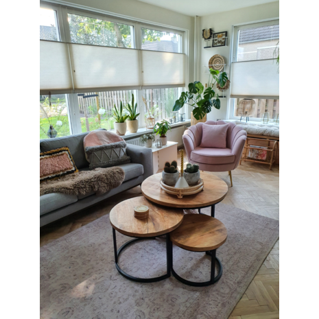 Lizzely Garden & Living Fauteuil zitbank 1 persoons Belle velvet roze bankje Lizzely Garden & Living Fauteuil zitbank 1 persoons Belle velvet roze bankje