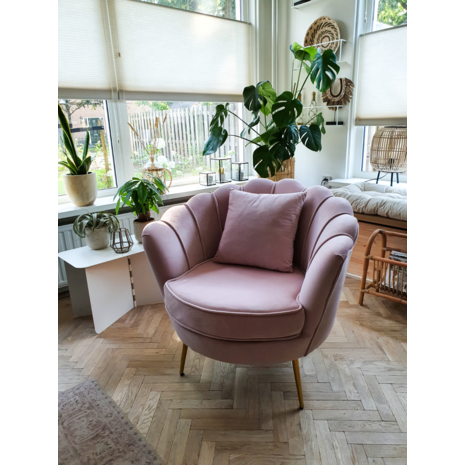 Lizzely Garden & Living Fauteuil zitbank 1 persoons Belle velvet roze bankje Lizzely Garden & Living Fauteuil zitbank 1 persoons Belle velvet roze bankje