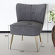 Lizzely Garden & Living Fauteuil zitbank 1 persoons Rilaan velvet grijs stoel Lizzely Garden & Living Fauteuil zitbank 1 persoons Rilaan velvet grijs stoel