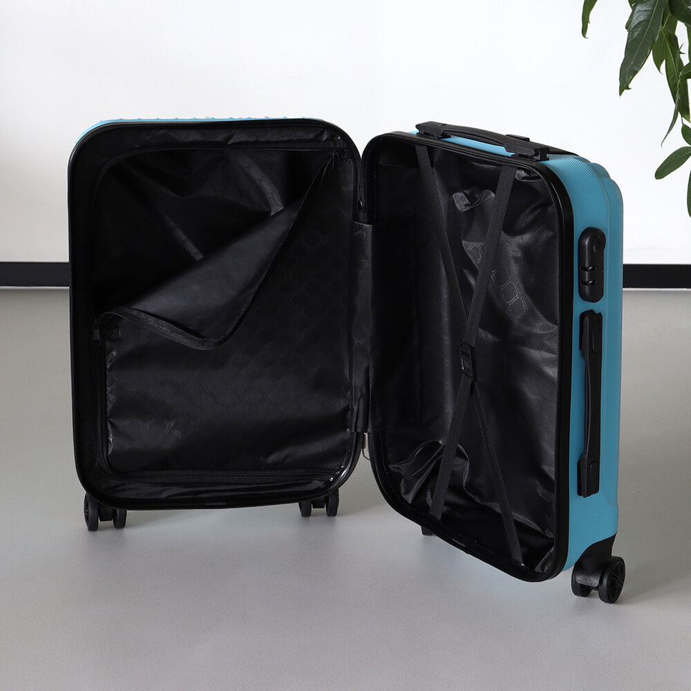 Handbagage koffer 55cm blauw 4 wielen trolley met pin slot reiskoffer Handbagage koffer 55cm blauw 4 wielen trolley met pin slot reiskoffer