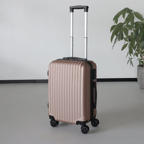 Lizzely Garden & Living Handbagage koffer 55cm champagne 4 wielen trolley met pin slot reiskoffer Lizzely Garden & Living Handbagage koffer 55cm champagne 4 wielen trolley met pin slot reiskoffer
