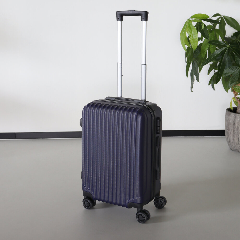 Onbevreesd Pilfer markeerstift Handbagage koffer 55cm donkerblauw 4 wielen trolley met pin -  Laagsteprijsgarantie.com