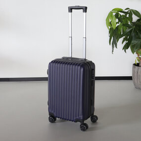 Lizzely Garden & Living Handbagage koffer 55cm donkerblauw 4 wielen trolley met pin slot reiskoffer Lizzely Garden & Living Handbagage koffer 55cm donkerblauw 4 wielen trolley met pin slot reiskoffer