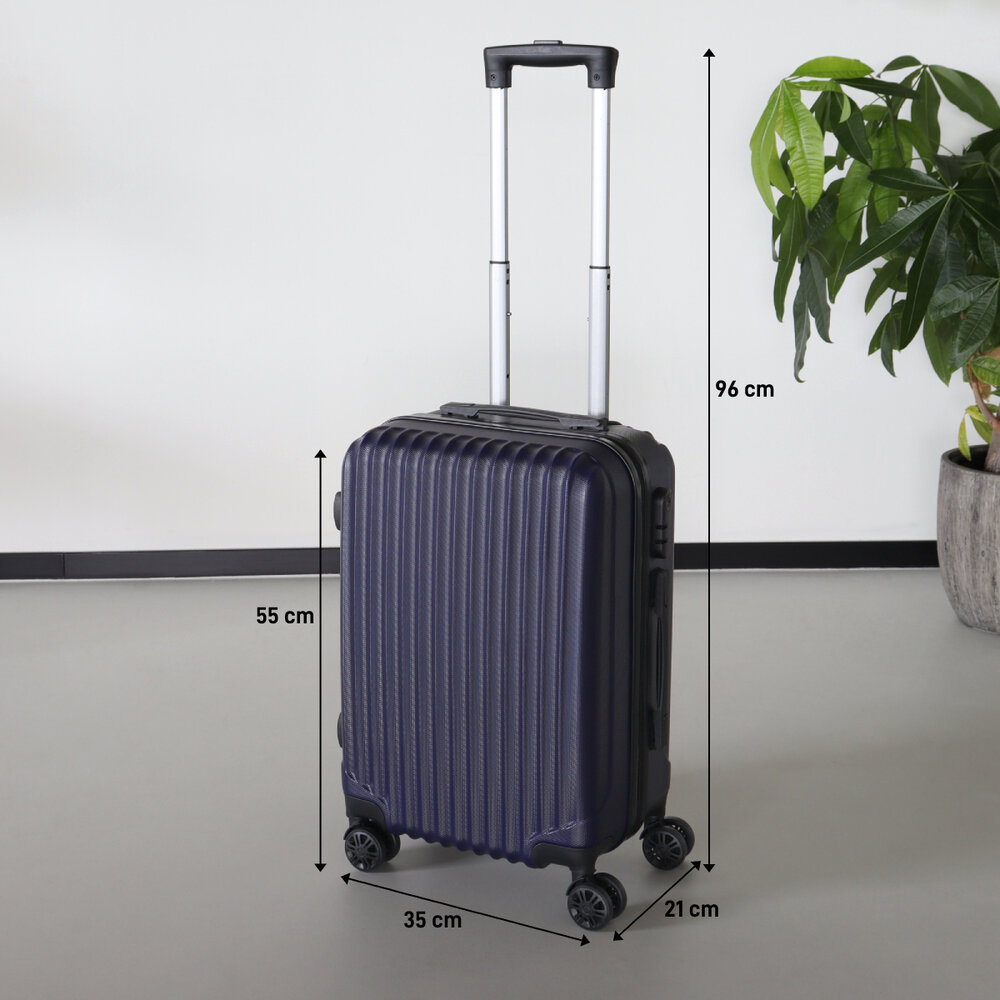 Onbevreesd Pilfer markeerstift Handbagage koffer 55cm donkerblauw 4 wielen trolley met pin -  Laagsteprijsgarantie.com