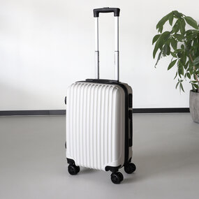 Lizzely Garden & Living Handbagage koffer 55cm wit 4 wielen trolley met pin slot reiskoffer Lizzely Garden & Living Handbagage koffer 55cm wit 4 wielen trolley met pin slot reiskoffer