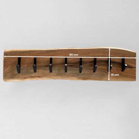 Lizzely Garden & Living Kapstok David Industrieel Lengte 90cm Acacia hout