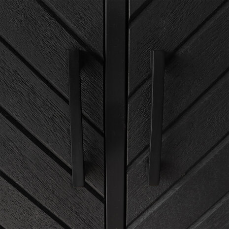 Lizzely Garden & Living Kast zwart Bassie mangohout visgraat 200cm hoog wandkast mango Lizzely Garden & Living Kast zwart Bassie mangohout visgraat 200cm hoog wandkast mango