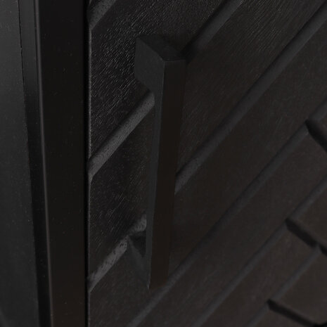 Lizzely Garden & Living Kast zwart industrieel Blako duurzaam mangohout visgraat 200cm hoog vakkenkast wandkast mango Lizzely Garden & Living Kast zwart industrieel Blako duurzaam mangohout visgraat 200cm hoog vakkenkast wandkast mango