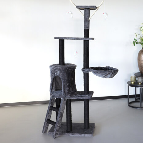 Lizzely Garden & Living Katten Krabpaal Saar Zwart/Grijs Kattenhuis