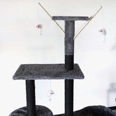 Lizzely Garden & Living Katten Krabpaal Saar Zwart/Grijs Kattenhuis