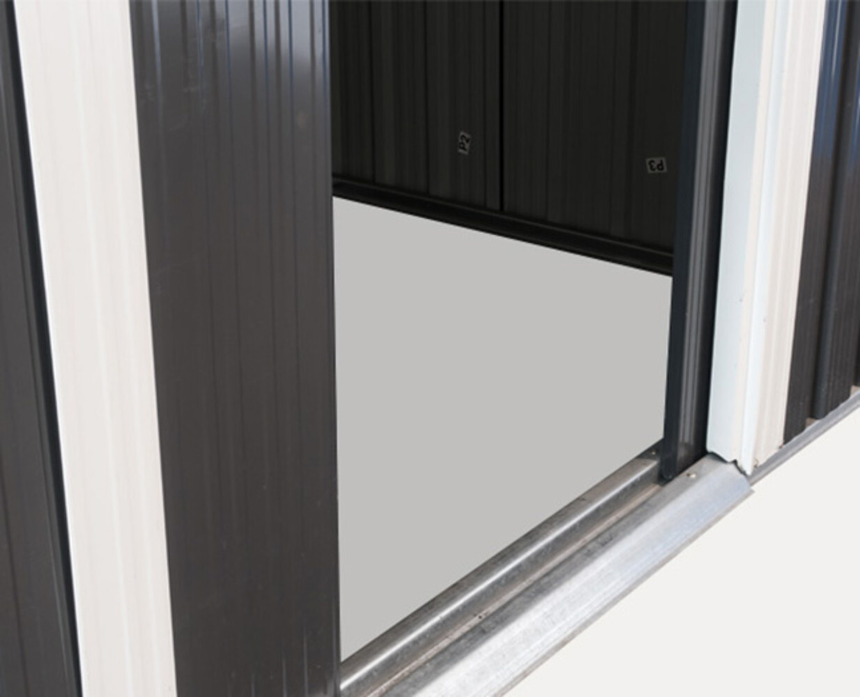 Metalen tuinhuisje (10,5 m3) Antraciet HOOG MEDIUM HxBxD: 202x258x207cm