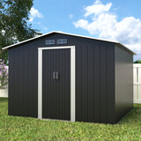 Lizzely Garden & Living Metalen tuinhuisje (13,5 m3) Antraciet HOOG GROOT HxBxD: 202x258x258cm