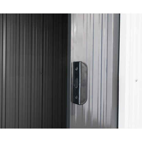Lizzely Garden & Living Metalen tuinhuisje (5,6 m3) antraciet breed klein berging schuur HxBxD: 182x238x131cm Lizzely Garden & Living Metalen tuinhuisje (5,6 m3) antraciet breed klein berging schuur HxBxD: 182x238x131cm