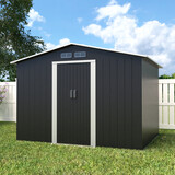 Lizzely Garden & Living Metalen tuinhuisje (9,3 m3) antraciet medium berging schuur HxBxD: 179x258x207cm