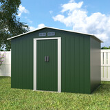 Lizzely Garden & Living Metalen tuinhuisje (9,3 m3) groen medium berging schuur HxBxD: 179x258x207cm