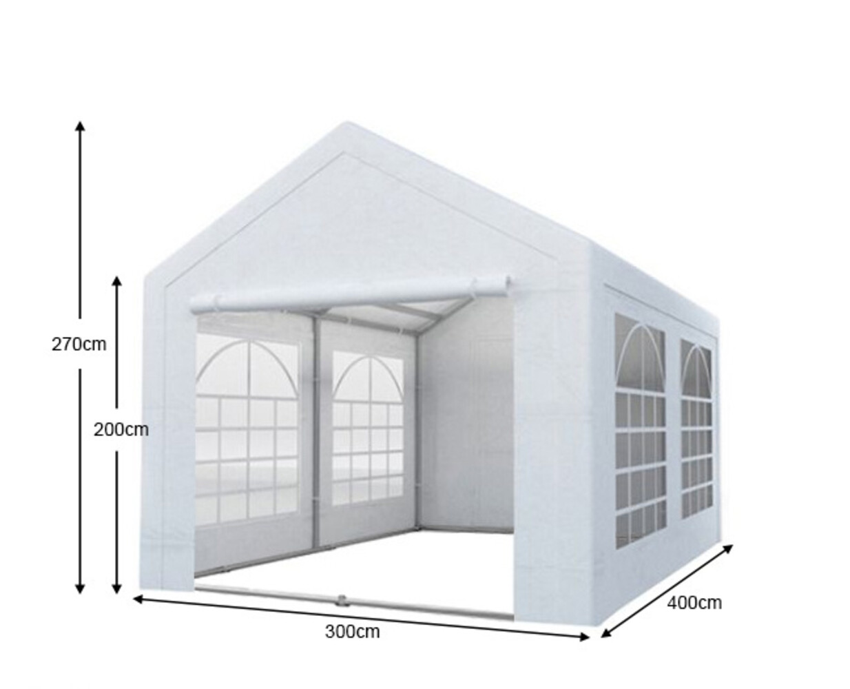 Partytent 3x4m PVC met grondframe brandvertragend Partytent 3x4m PVC met grondframe brandvertragend