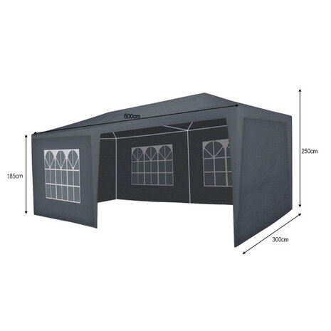 Lizzely Garden & Living Partytent 3x6m donkergrijs budget Lizzely Garden & Living Partytent 3x6m donkergrijs budget