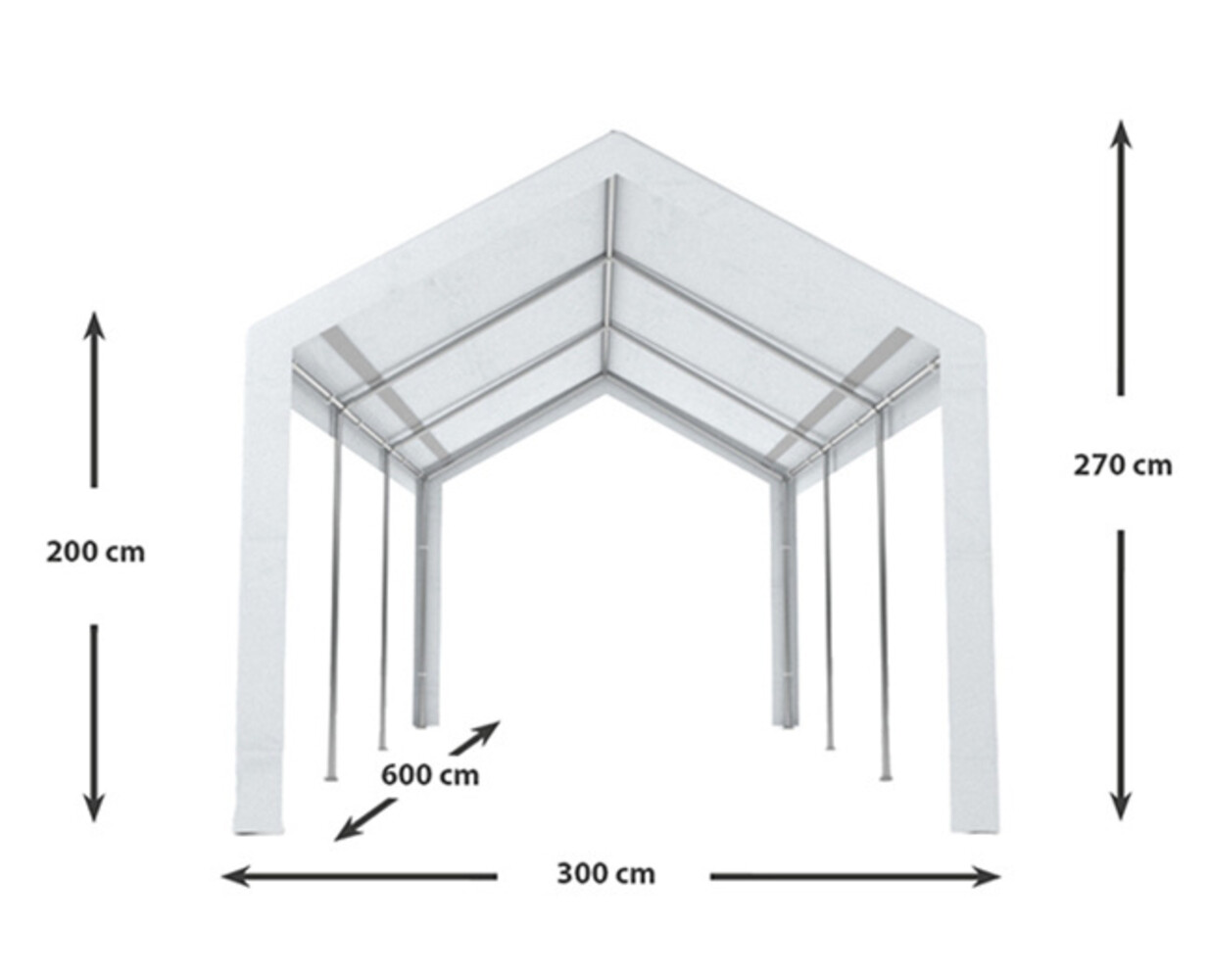 Partytent 3x6m Premium gegalvaniseerde buizen Partytent 3x6m Premium gegalvaniseerde buizen