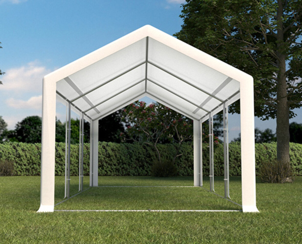 Partytent 3x6m PVC met grondframe brandvertragend Partytent 3x6m PVC met grondframe brandvertragend