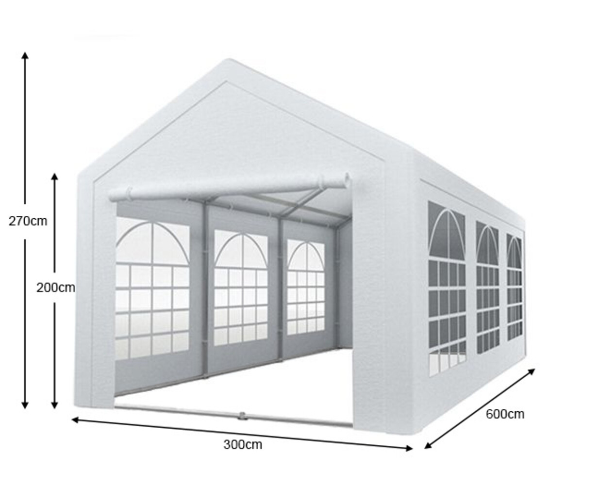 Partytent 3x6m PVC met grondframe brandvertragend Partytent 3x6m PVC met grondframe brandvertragend