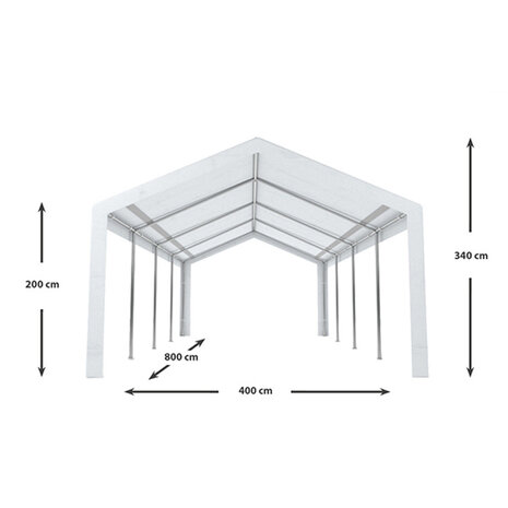 Lizzely Garden & Living Partytent 4x8m Premium gegalvaniseerde buizen Lizzely Garden & Living Partytent 4x8m Premium gegalvaniseerde buizen