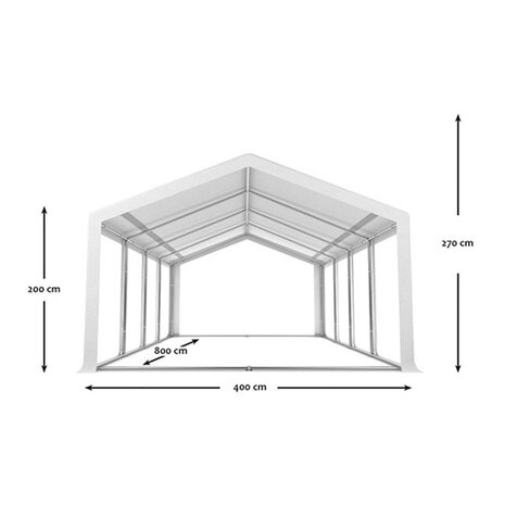 Lizzely Garden & Living Partytent 4x8m PVC met grondframe brandvertragend Lizzely Garden & Living Partytent 4x8m PVC met grondframe brandvertragend