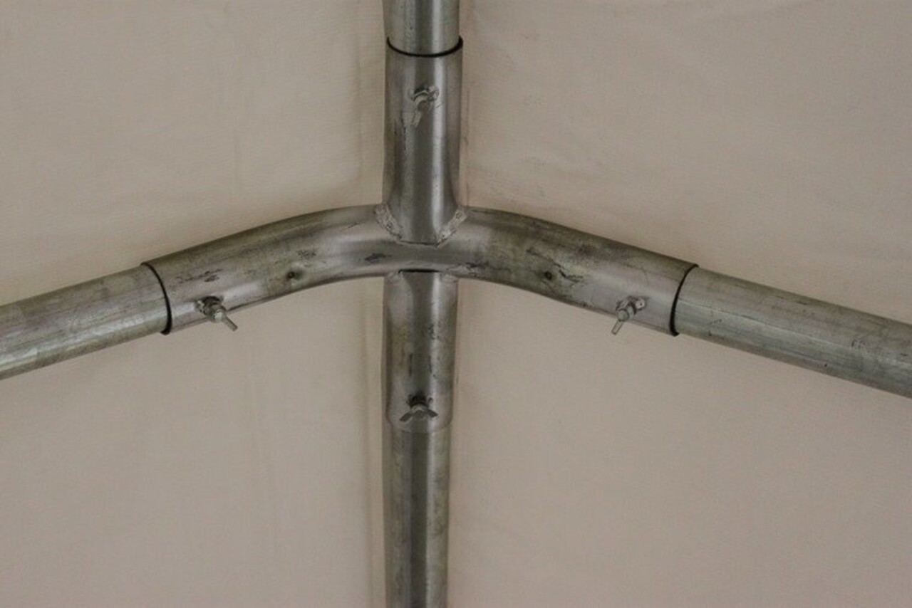 Partytent 5x10m PVC met grondframe brandvertragend Partytent 5x10m PVC met grondframe brandvertragend