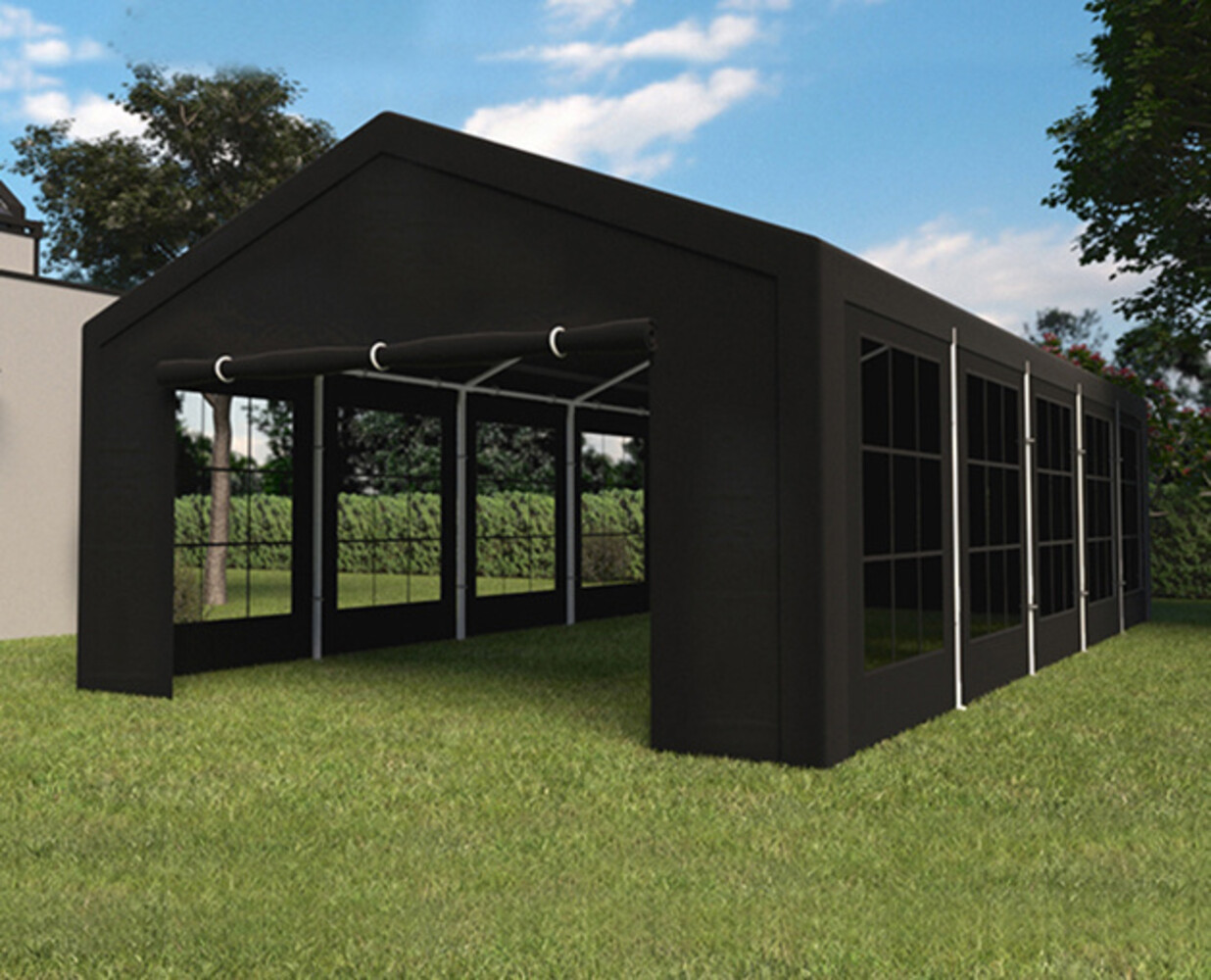 Partytent 5x10m zwart semi professioneel Partytent 5x10m zwart semi professioneel
