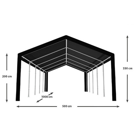 Lizzely Garden & Living Partytent 5x10m zwart semi professioneel Lizzely Garden & Living Partytent 5x10m zwart semi professioneel