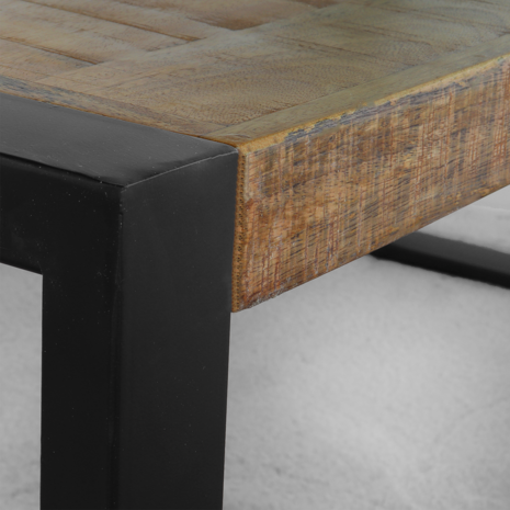 Lizzely Garden & Living Salontafel mangohout Danique 110cm industrieel duurzaam massief hout mango