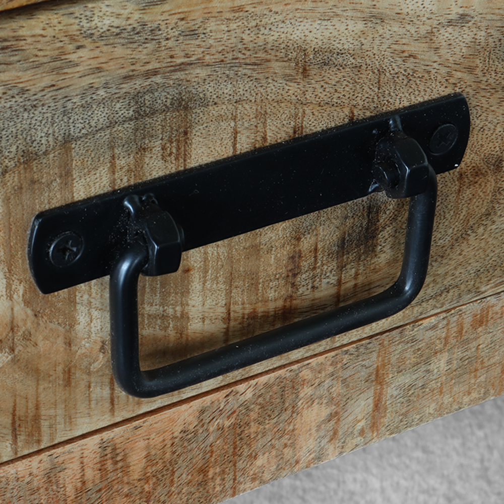 Salontafel mangohout Kai met lades 120cm industrieel duurzaam massief hout mango Salontafel mangohout Kai met lades 120cm industrieel duurzaam massief hout mango