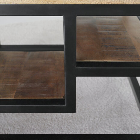 Lizzely Garden & Living Salontafel mangohout Sunny 60cm industrieel mango