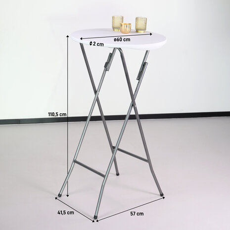 Lizzely Garden & Living Statafel 60cm wit breed blad Lizzely Garden & Living Statafel 60cm wit breed blad