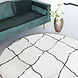 Lizzely Garden & Living Vloerkleed rond moroccan 180cm wit zwart perzisch oosters tapijt Lizzely Garden & Living Vloerkleed rond moroccan 180cm wit zwart perzisch oosters tapijt