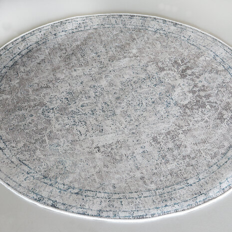 Lizzely Garden & Living Vloerkleed rond vintage 180cm wit dof blauw perzisch oosters tapijt Lizzely Garden & Living Vloerkleed rond vintage 180cm wit dof blauw perzisch oosters tapijt