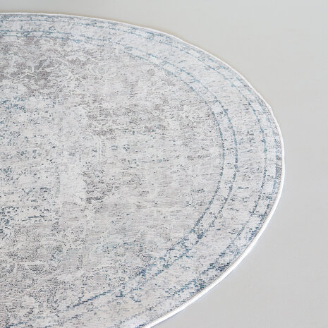 Lizzely Garden & Living Vloerkleed rond vintage 180cm wit dof blauw perzisch oosters tapijt Lizzely Garden & Living Vloerkleed rond vintage 180cm wit dof blauw perzisch oosters tapijt