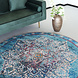 Lizzely Garden & Living Vloerkleed rond vintage 180cm wit lichtblauw perzisch oosters tapijt