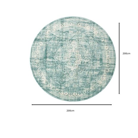 Lizzely Garden & Living Vloerkleed rond vintage 200cm wit donkerblauw perzisch oosters tapijt Lizzely Garden & Living Vloerkleed rond vintage 200cm wit donkerblauw perzisch oosters tapijt