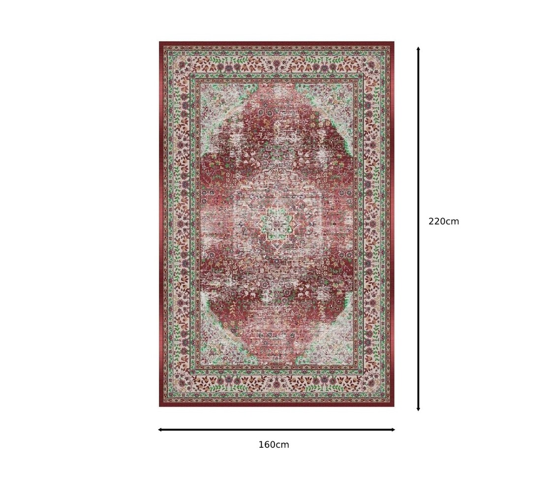 Vloerkleed vintage 160x220cm donkerrood perzisch oosters tapijt