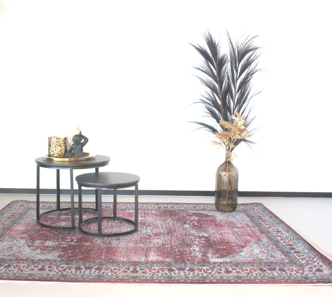 Vloerkleed vintage 160x220cm donkerrood perzisch oosters tapijt