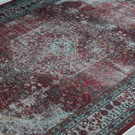 Lizzely Garden & Living Vloerkleed vintage 160x220cm donkerrood perzisch oosters tapijt