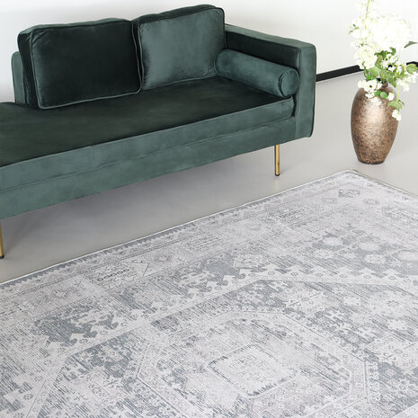 Lizzely Garden & Living Vloerkleed vintage 160x220cm wit grijs perzisch oosters tapijt