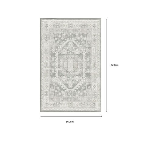Lizzely Garden & Living Vloerkleed vintage 160x220cm wit grijs perzisch oosters tapijt