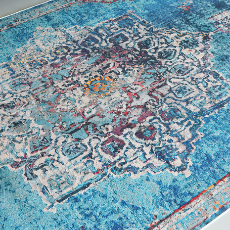 Lizzely Garden & Living Vloerkleed vintage 200x300cm blauw perzisch oosters tapijt