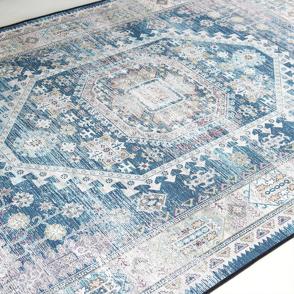 Vloerkleed vintage 200x300cm donkerblauw perzisch oosters tapijt