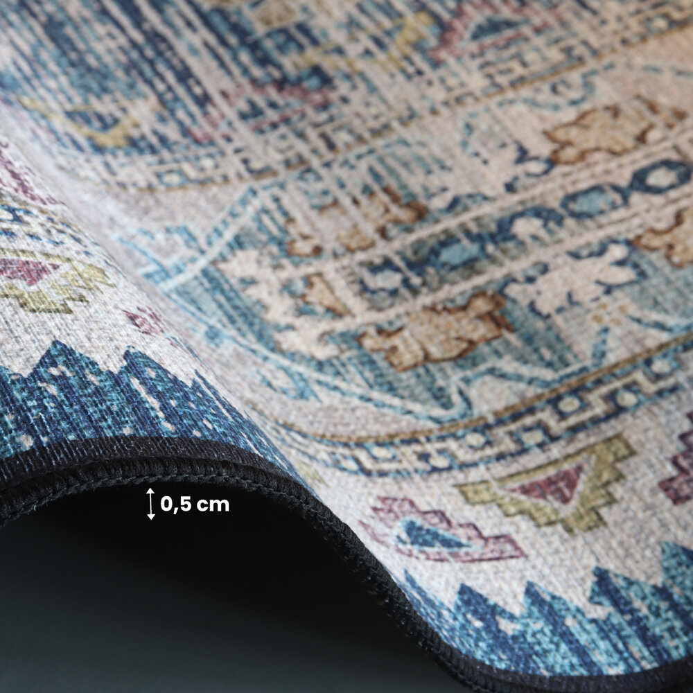 Vloerkleed vintage 200x300cm donkerblauw perzisch oosters tapijt