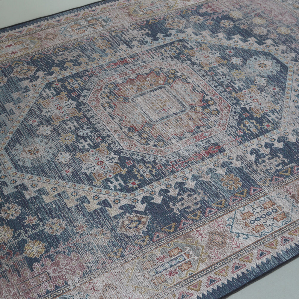Vloerkleed vintage 200x300cm rood blauw perzisch oosters tapijt Vloerkleed vintage 200x300cm rood blauw perzisch oosters tapijt